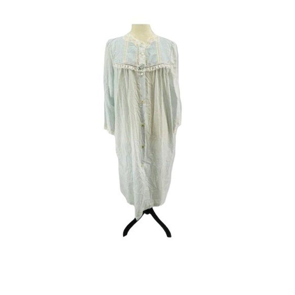 Vintage Barbizon Cuddleskin Nightgown 70s Blue Sleep Dress